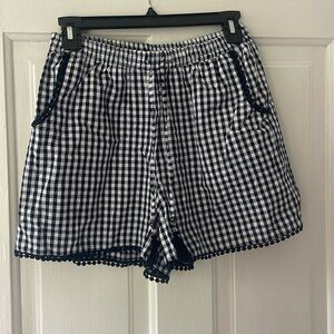 Angie navy blue checkered shorts!